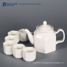 China Fábrica 6 pessoas White Fine Hexagon Fine cerâmica chá chinês set